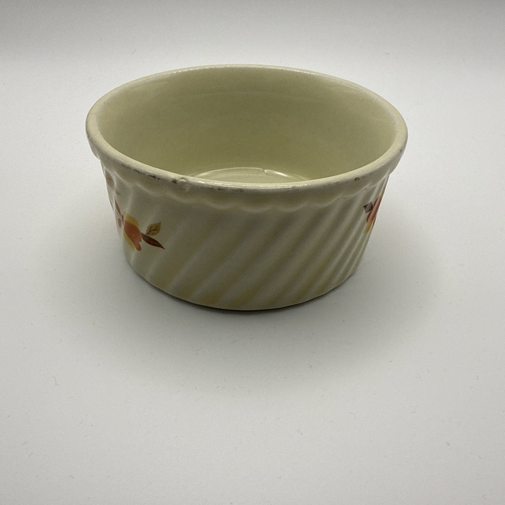 Hall's Round Autumn Leaf  Jewel Tea Ribbed Soufflé Dish  1936-1976